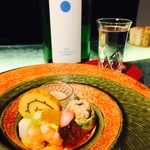 円山旬 - 前菜と日本酒 愛宕の松 彗星