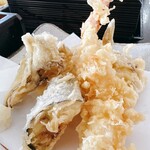昱粋庵 なかむら - 天ぷら、茄子･舞茸･エビ･キス･さつまいも。