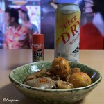 マックスバリュ - 生ジョッキのロング缶と鶏もつ煮込み