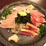 うまかもん家 - 薩摩地鶏刺身盛合せ