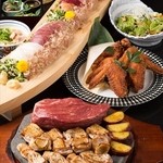 銀座　あまくさ - 熊本の肉三昧コース。　馬、鶏、牛、豚のフルコース