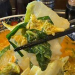 東京おぎくぼラーメン ゑびすや - 野菜リフト
