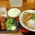 中華そば てっせん - 料理写真:テング中華そば(ライス小付き) (税込)800円 と からあげ３個 (税込)400円 (2026.07.08)