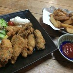 活魚問屋 海寶 - 牡蠣フライとポテトフライ