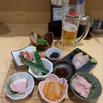 天ぷら・あて巻き そばいち - ちょい飲みセット 1790→1590円(早割)