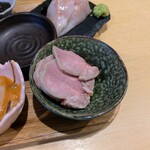 天ぷら・あて巻き そばいち - 低温調理 道産豚タン刺し