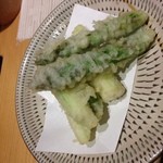 木古里 - アズパラの天ぷら