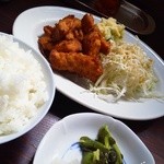 中華飯店 ひりゅう - 唐揚げ+ライス（小）