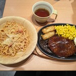 サイゼリヤ - 料理写真:パルマ風スパゲッティ&ハンバーグステーキ