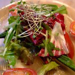 海鮮フランス料理 尾野 - 真鯛 ホッキ貝 洋梨野菜グリーンペッパーソース