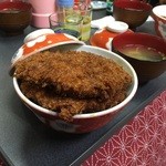 安田屋 - 連れの《わらじカツ丼》2枚入り¥1000也〜‼︎