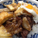 みょうが屋 - うますぎるすき焼き丼。やっぱり宮牛がいいね！