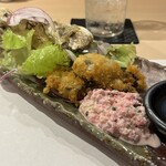 くずし割烹 五代目 井善 - 岩牡蠣フライ〜しば漬けのタルタルソース〜
