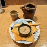 手打そば風來蕎 - 鴨レバーペーストと　日本酒〜❤٩(♡ε♡ )۶