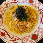 五右衛門 - 料理写真:紅ズワイガニと海老と本からすみのアーリオオーリオペペロンチーノ