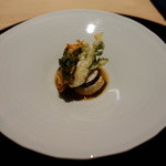 梶川 - 2015.04 桜エビのかき揚げ、タラの芽、白子のり巻き、ゆば