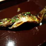 梶川 - 2015.04 あゆは醤油ベースのタレで味付けされてました。