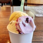 ジェラート ナトゥラーレ - 料理写真:完熟マンゴー・ピスタチオ・カシスヨーグルト
マンゴーよりマンゴー♡♡♡