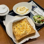 タリーズコーヒー - 料理写真:【モーニングセット】厚切りオープンサンド(チキンリモーネ)/アイスコーヒー/温野菜サラダ/ハニーヨーグルト