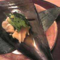 銀座 小十 - たいら貝と春野菜の和え物