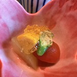 焼肉 番手十番 - 夏野菜の炊き合わせ　柚子ジュレ