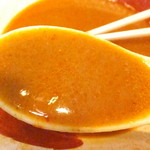 Ebihide - 海老秀ラーメン　辛味噌　８００円　辛味噌のスープのアップ　【　２０１５年４月　】