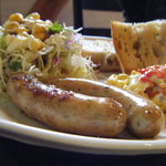 田舎茶房 野の花 - ソーセージのオープンサンドセット