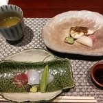 耽美 下村 - お刺身に焼き物✨お皿がやっぱり素敵(*´ω｀*)