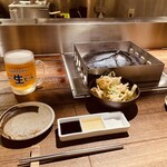 石庵 - 石焼と付き出しのキャベツ