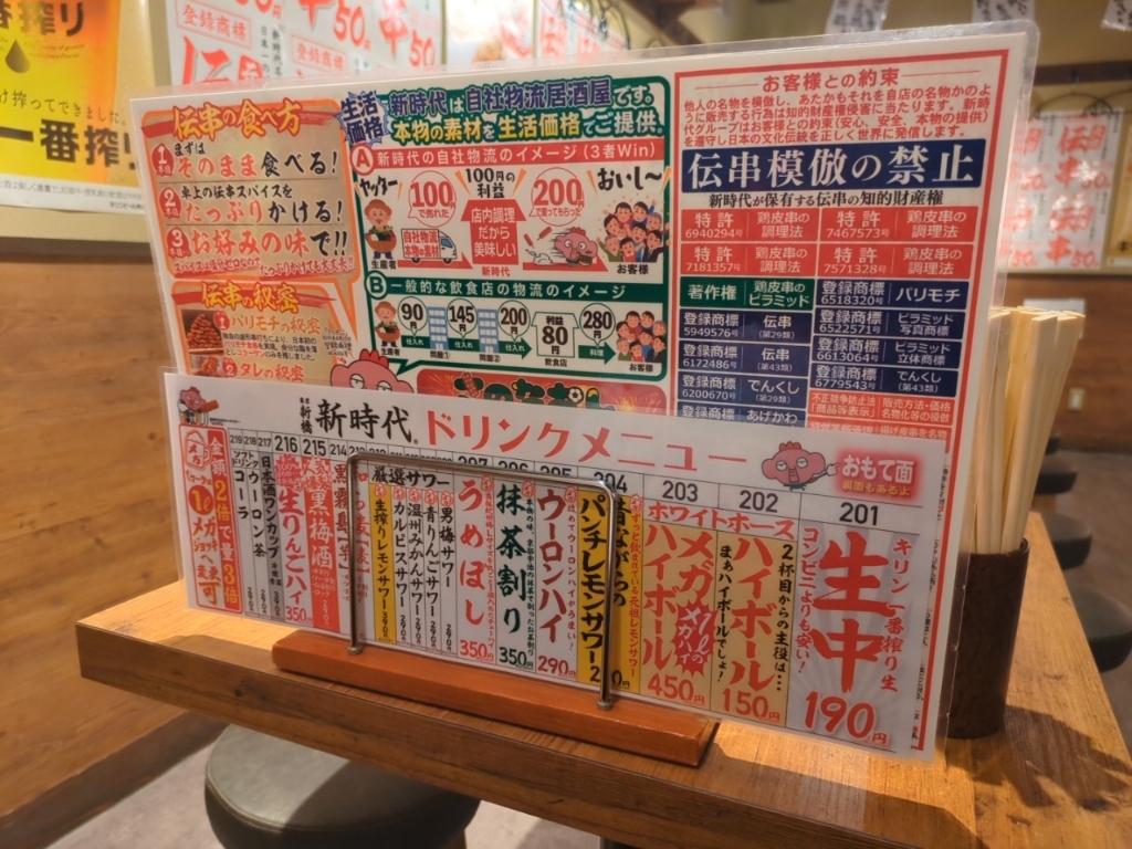 新時代メニュー一覧