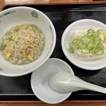 日高屋 - 料理写真:【半チャーハン、冷奴、やさい炒め、3個餃子】私的にベストな組み合わせ♪