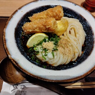 天然大海老天丼 自家製おうどん 白狐_0