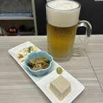 よしの酒店 - 料理写真:中生ビールセット