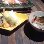 海山邸 - 天ぷら、ミニ海鮮丼