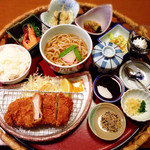 源氏 - ロースカツ花かご¥1180-温冷うどんorそばチョイス〜