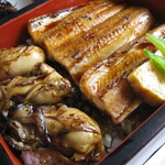レストラン五郎八 - 牡蠣穴子重　牡蠣も穴子もたっぷり！