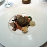 レストラン アラジン - 鴨胸肉の蕗の薹包み焼き　蕗の薹の薫りがが素晴らしく　春ですね！　2015-4