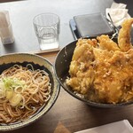 定食屋 甚兵衛 - 料理写真:豚天山わさび丼とミニそばセット