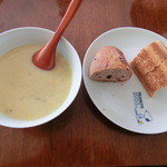 パンデカフェファリーヌ - スープと一緒に食べてみた!!!　朝食で。