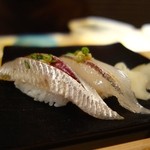 鮨 波やし - ［15回目］あじとさよりの握り