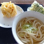 安藤製麺 - かけうどん並￥270+ピーマン天￥120+玉ねぎ天￥120