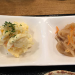 ごはんカフェ きなこ - 2015.4.18 きまぐれスペシャル定食900円(税込)。魚は塩サバ、肉はからあげのＷメインの欲張り定食◎