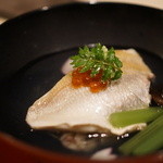 やちく - 〆　鯛のせ飯赤飯　餡かけ仕立て　5000円コース『2015.4月再訪』