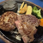 ステーキのあさくま  - サーロインステーキ100ｇ＆あさくまハンバーグ120ｇ \3,465