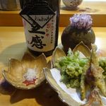 なごみや五感 - 春の天ぷら　ふきのとう、ワカサギ、ホタルイカ