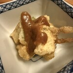 SAKEと肴 智くら - 丸茄子の天ぷらと自家製味噌添え