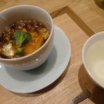 天ぷらあら木 - 牛乳プリン　白ワインのジュレ