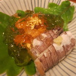 車力門 ちゃわんぶ - 27年4月　浜中バフン雲丹、岡山蝦蛄　煮凝り出汁掛け