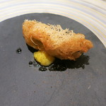 エクアトゥール - 27年4月　穴子カダイフ　オレンジ、檸檬　バルサミコ