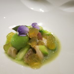 エクアトゥール - 27年4月　蛤、トコブシ、平貝、グリーンピースムース　レモングラスジュレ